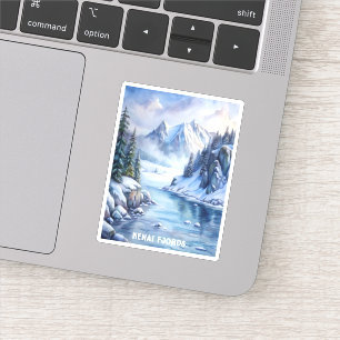 Adesivo Pintura em Aquarela do Parque Nacional do Kenai Fj