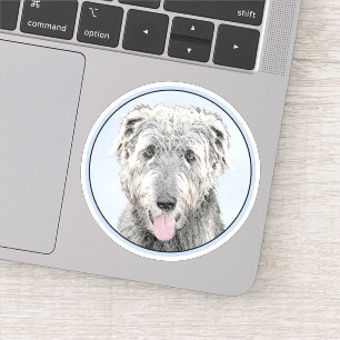 Adesivo Pintura em Wolfhound Irlandês - Arte em Cachorro O