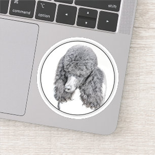 Adesivo Pintura Negra De Poodle Padrão - Arte Cão