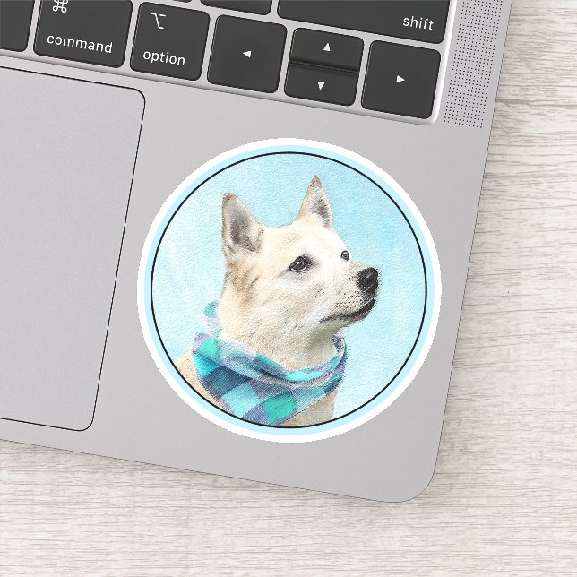 Adesivo Pintura Norueguesa de Buhund - Arte Cachorra Origi (Detalhe)