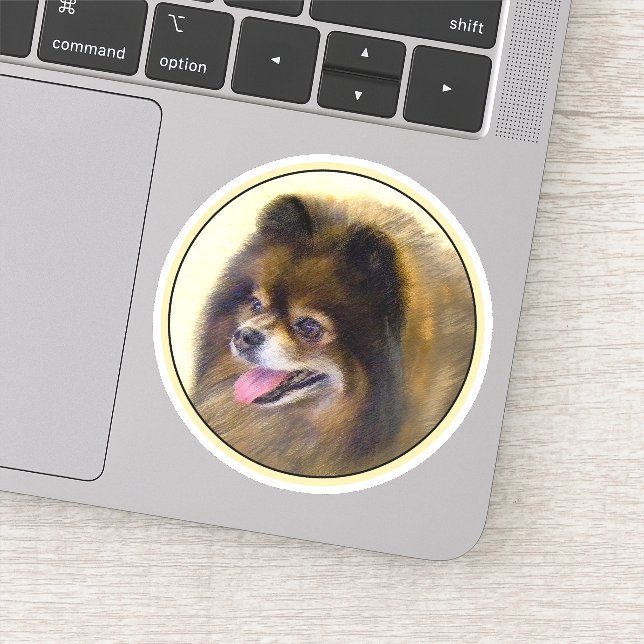 Adesivo Pintura original de cão a preto e a bronzeado da P (Detalhe)