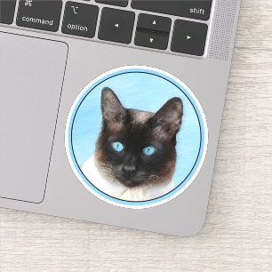 Adesivo Pintura Original De Gato Siamês