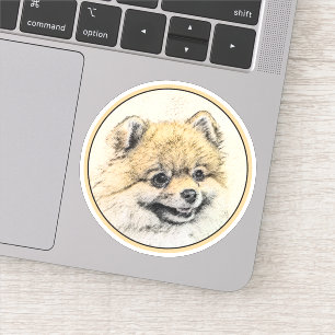 Adesivo Pintura Pomeraniana (Laranja) - Arte Canina Origin