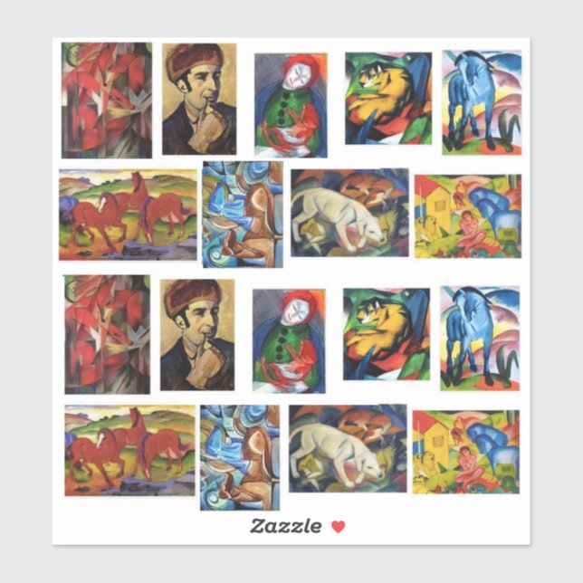 Adesivo Pinturas de Arte de Franz Marc (Folha)