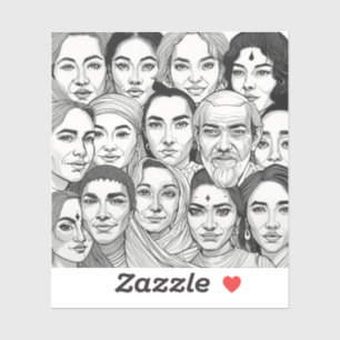 Adesivo Pinturas em Preto e Branco Celebrando a Diversidad