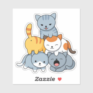Adesivo Pirâmide de Gatos - Grupo de Gatos