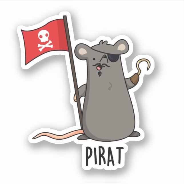 Adesivo Pirat Funny Pirate Rat Pun (Frente)