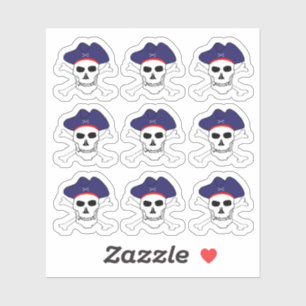 Adesivo Piratas e Capitão Jack, Skull X cruzados ossos /S
