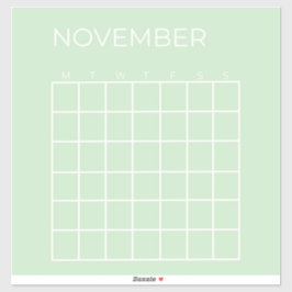 Adesivo Pistachio - Planejador de Calendário de Novembro D