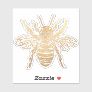 Adesivo PixDezines Bumble Bee, Faux Dourado