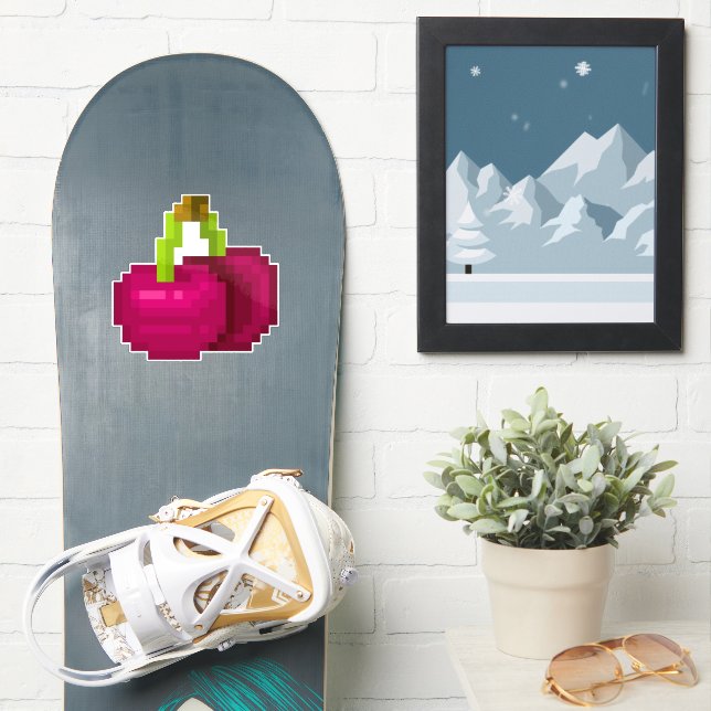 Adesivo Pixel Cherry  (Prancha de snowboard)