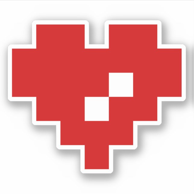 Adesivo Pixel Heart 8 Bit Love (Frente)