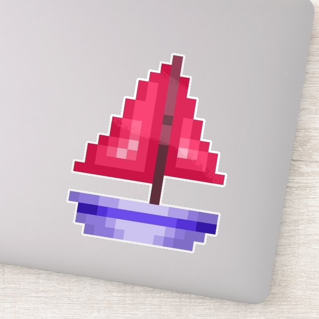 Adesivo Pixel pink boat (Detalhe)