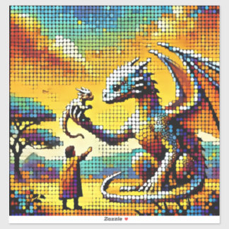 Adesivo pixelated image of a dragon trainer