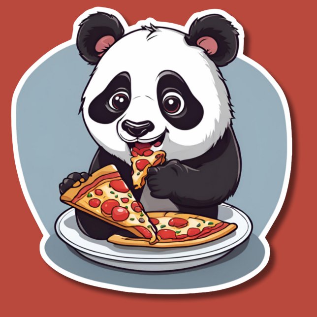 Adesivo Pizza Comendo Panda (Criador carregado)
