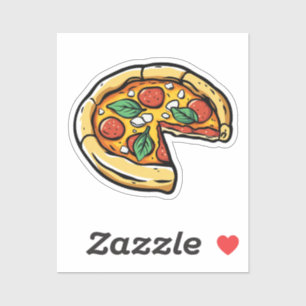 Adesivo Pizza de desenho animado
