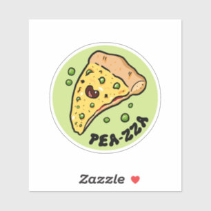 Adesivo Pizza de Pea-zza Cuta Pizza Vegetal Pun Sticker