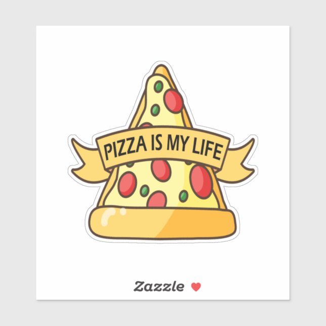 Adesivo Pizza É Minha Vida (Folha)