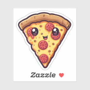 Adesivo Pizza Kawaii Fatia Fatia Fatia de Cartografia Pizz