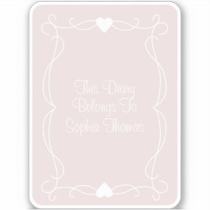 Adesivo Placa de Diário do Tweet "This Diary Pertence a"