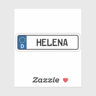 Adesivo Placa de Licença de Automóveis Alemã Helena