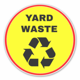 Adesivo Placa de Reciclagem de Resíduos de Jardim - Amarel