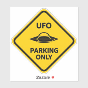 Adesivo Placa de Trânsito de Estacionamento de OVNI Alien