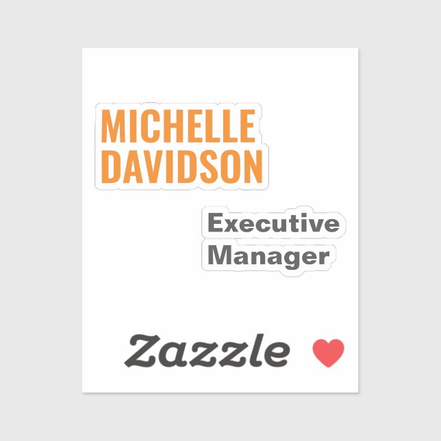 Adesivo Placa Minimalista Laranja Branco Moderna Profissio (Folha)