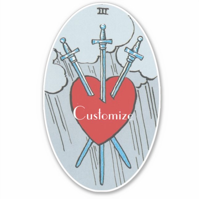 Adesivo Placa Tarot 3 Espadas Troço_Trova (Frente)