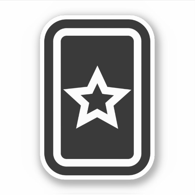 Adesivo Placa Zener | Estrela oca 5 Pontilhada (Frente)