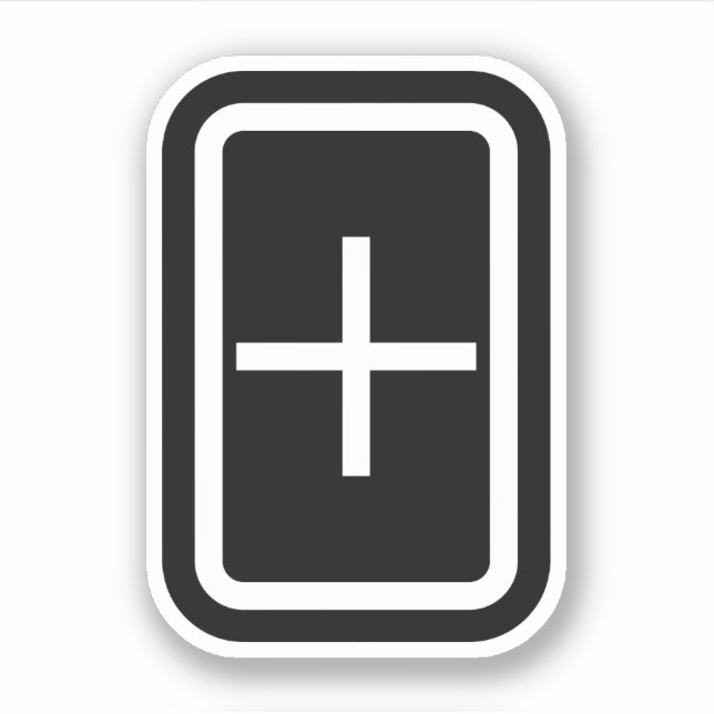 Adesivo Placa Zener | Sinal de adição (Frente)