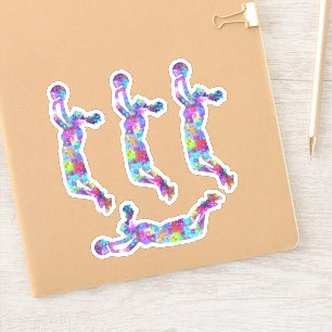 Adesivo Placas de aquarela para jogadores de basquete