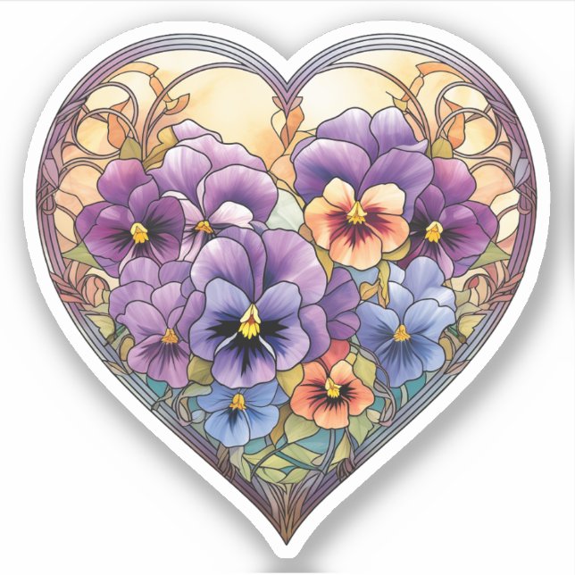 Adesivo Placas de Vidro Manchas Coração (Frente)