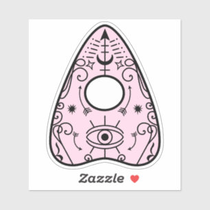 Adesivo Planchette Conselho-Espírito Negro-Rosa Pastel Gót