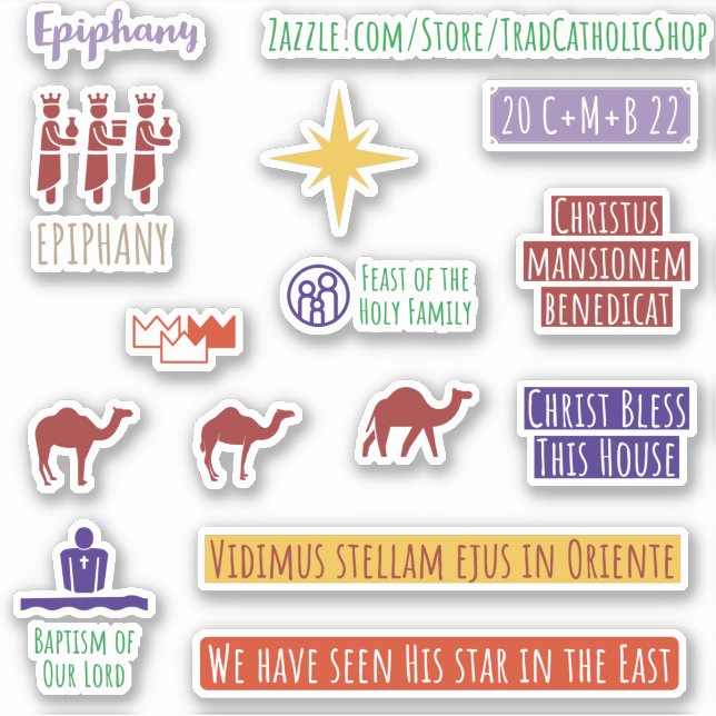 Adesivo Planeador de Ilustrações do Reis Latino Católico (Frente)