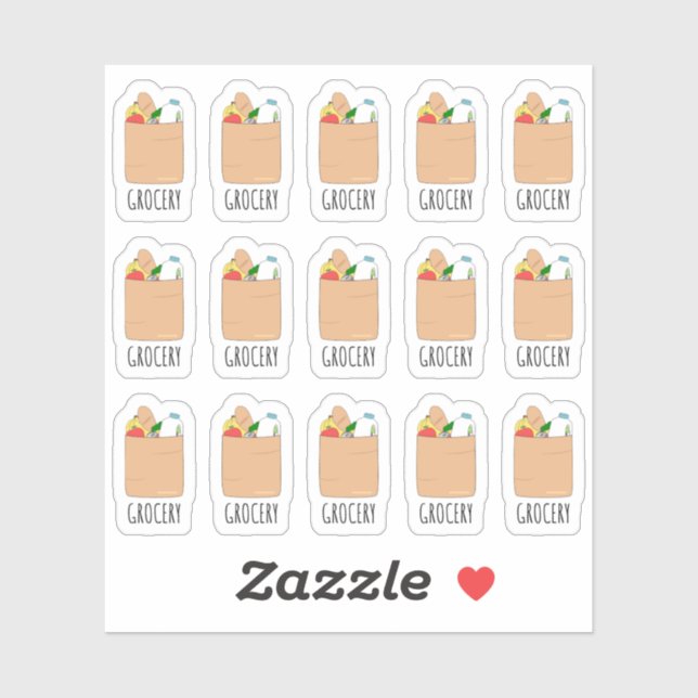 Adesivo Planeador Diário de Compra de Groceries Bag (Folha)