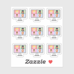 Adesivo Planejador Bujo da Reunião de Chamada de Vídeo em 