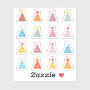 Adesivo Planejador Bujo do Lembrete do Bday Hats de festa