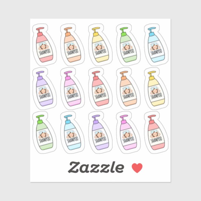 Adesivo Planejador de Beleza Rotina de Banho de Xampu (Folha)