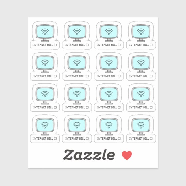 Adesivo Planejador de Bujo Wi-Fi Lembrete da Data de Venci (Folha)