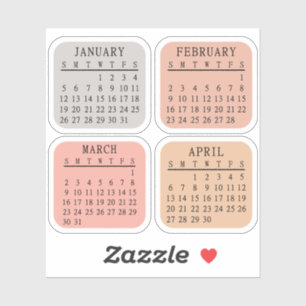 Adesivo Planejador de Calendário Mensal Bullet Journal 202