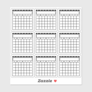 Adesivo Planejador de Calendários de Vazios Não Atualizado