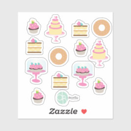 Adesivo Planejador de Coleção de Bolo de Donut Divertido d