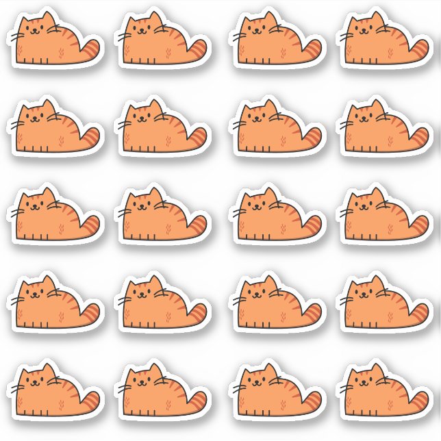Adesivo Planejador de Gato Laranja Fofo 20 (Frente)