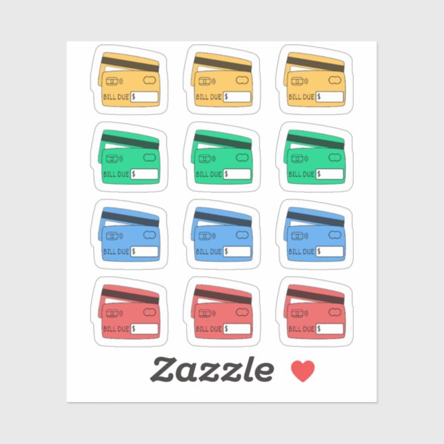 Adesivo Planejador de Lembrete de Pagamento de Cartões de  (Folha)