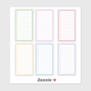 Adesivo Planejador de Lista de Verificação Colorida