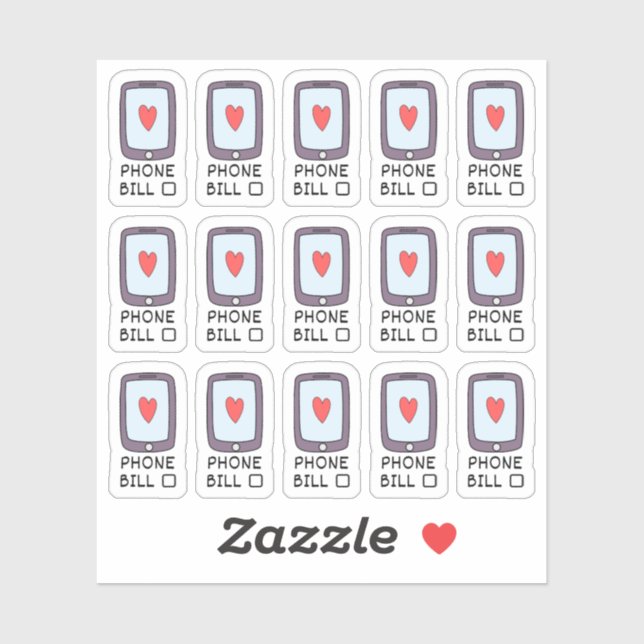 Adesivo Planejador de Orçamento de Conta de Celular a Paga (Folha)