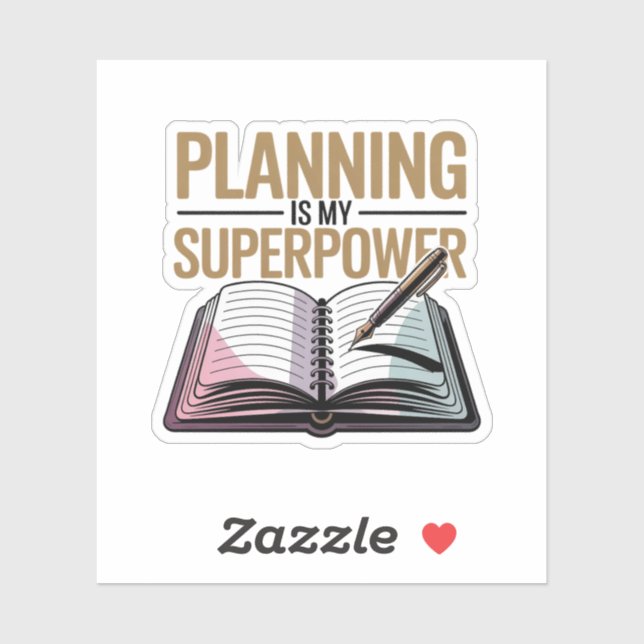 Adesivo Planejamento é meu superpoder - Moderna Rapariga d (Folha)