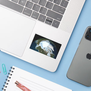 Adesivo Planeta Terra Mostrando Cobertura De Gelo Marinho