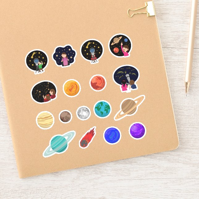 Adesivo Planetário Astronomia Crianças Planeta Educacional (Notebook)